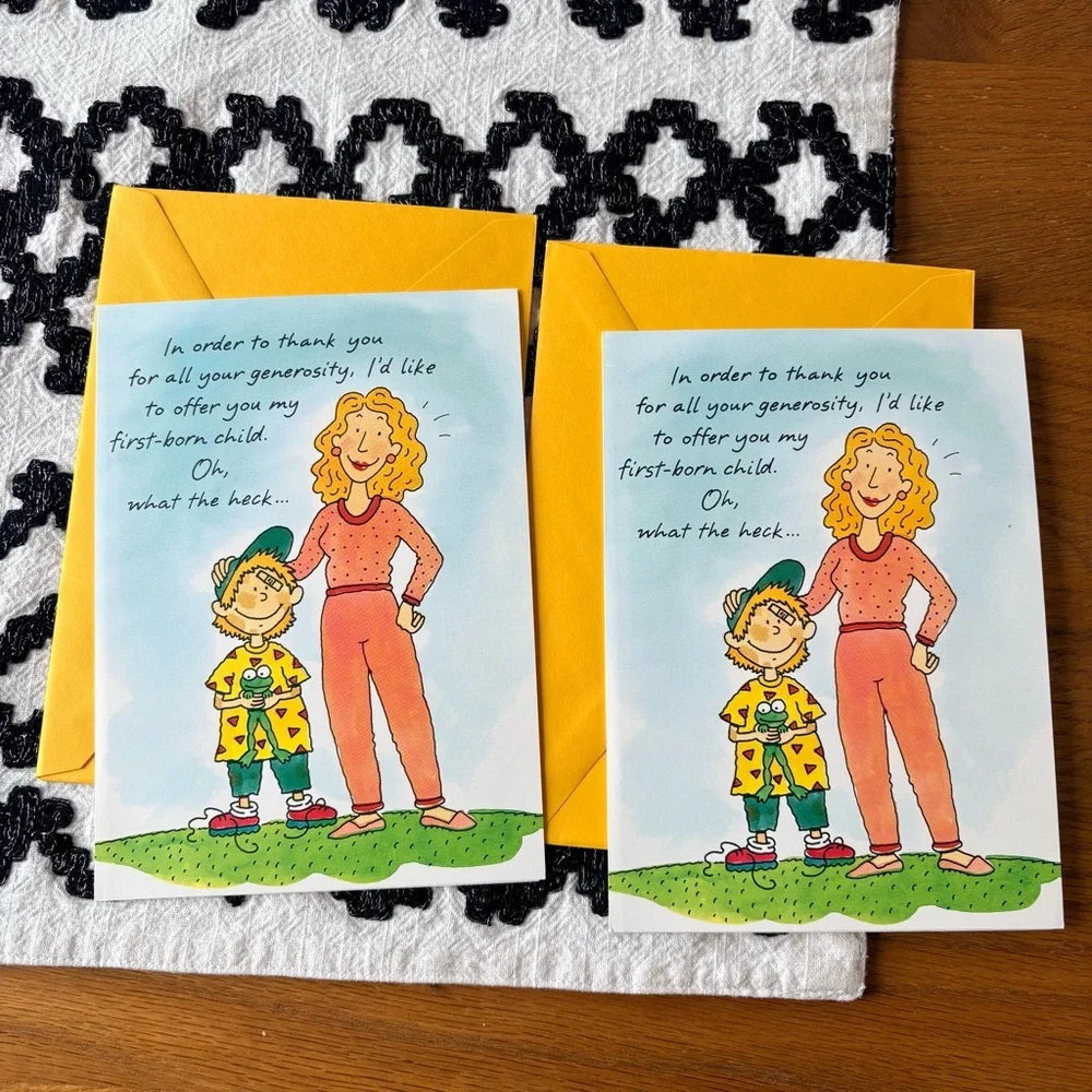 Giggles To Go Current THANK YOU funny silly greeting card TWO PACK